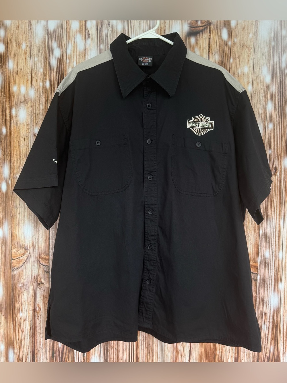 Harley Davidson Button Up Collared Short Sleeve Shirt